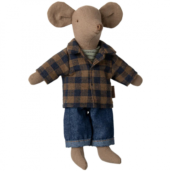 maileg knuffelmuis vader lichtbruin - 15 cm