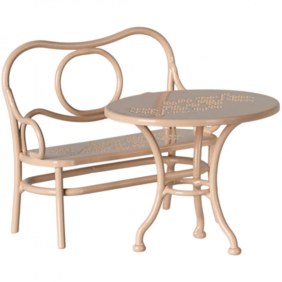 maileg poppenhuis café set roze - 9 cm