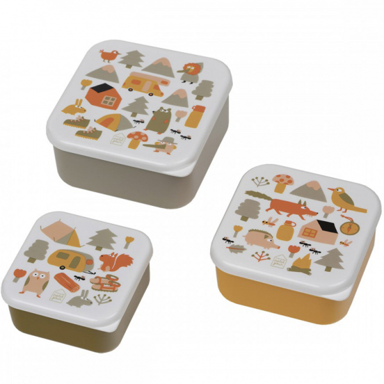 maison petit jour lunchbox set het avontuur - 3st