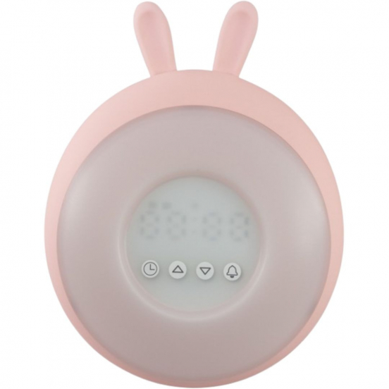 mary's wekker en rgb nachtlampje konijn - roze