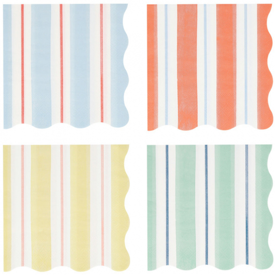meri meri servetten preppy stripe - small - 16st