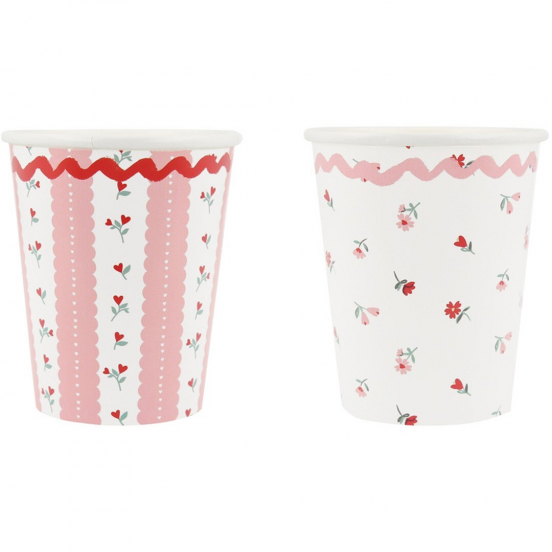 meri meri bekers vintage rose - 8st