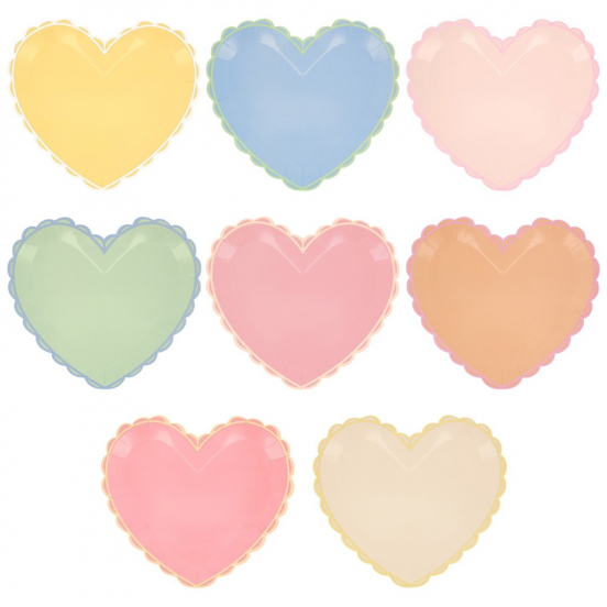 meri meri bordjes hartjes - pastel - 8st