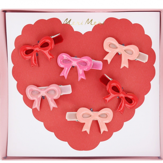 meri meri haarclips strikjes valentijn - 6st