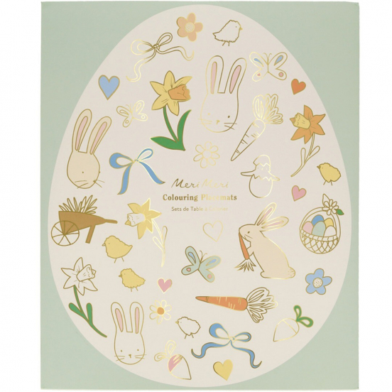 meri meri placemats kleurplaat - pasen - 8st