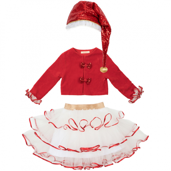 meri meri verkleedkleding kerstman's kleine helper - 5-6 jr