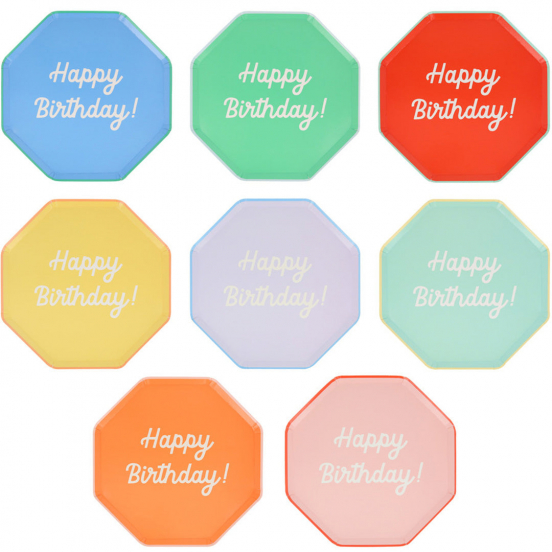 meri meri borden happy birthday - small - 8st