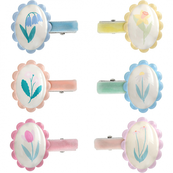 meri meri haarclips flower cameo - 6st