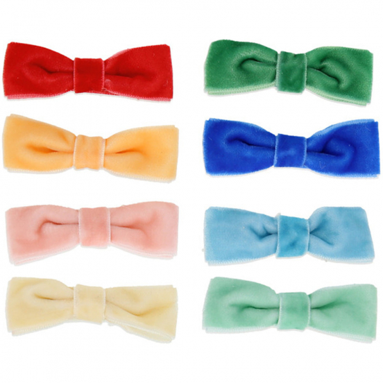 meri meri haarclips velvet regenboog - 8st