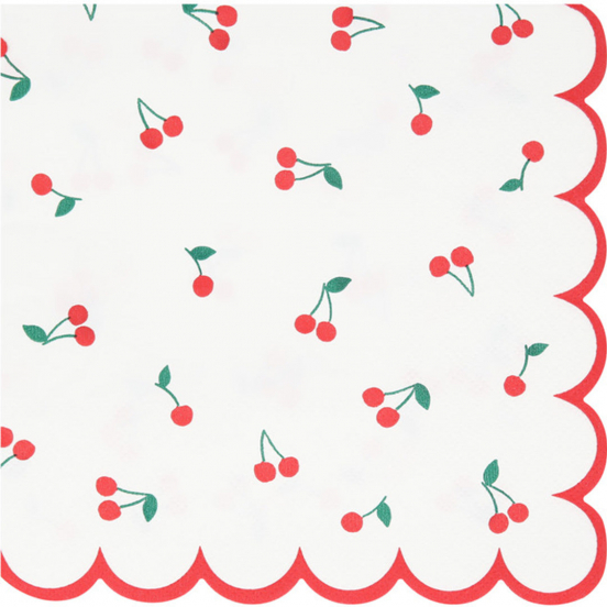 meri meri servetten cherry - large - 16st