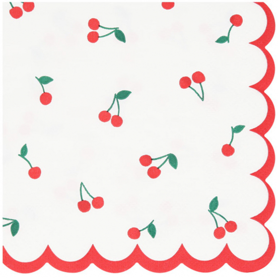 meri meri servetten cherry - small - 16st