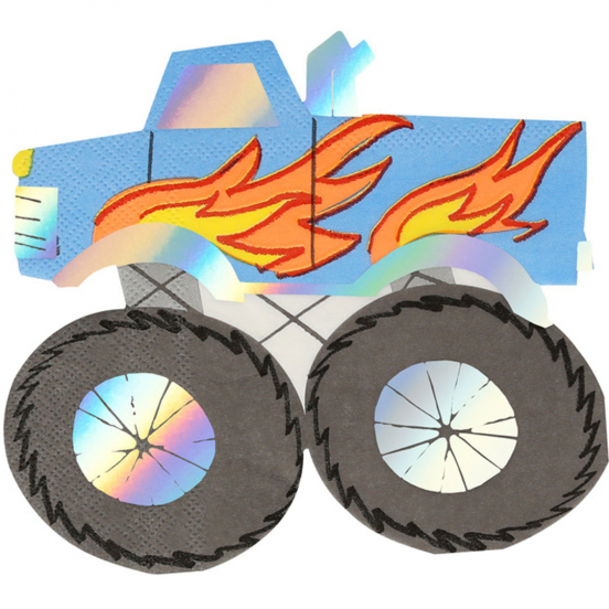 meri meri servetten monster truck - 16st