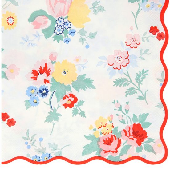 meri meri servetten vintage floral - large - 16st