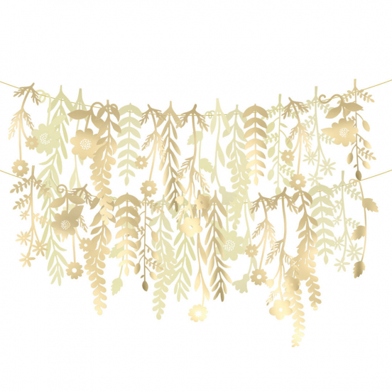 meri meri slinger bloemen - goud