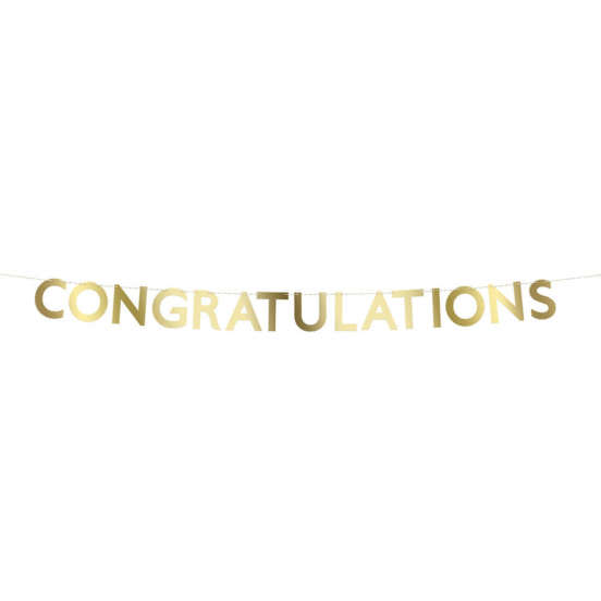 meri meri slinger congratulations - goud