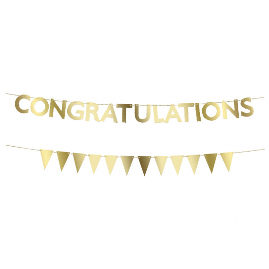 meri meri slinger congratulations - goud - mini