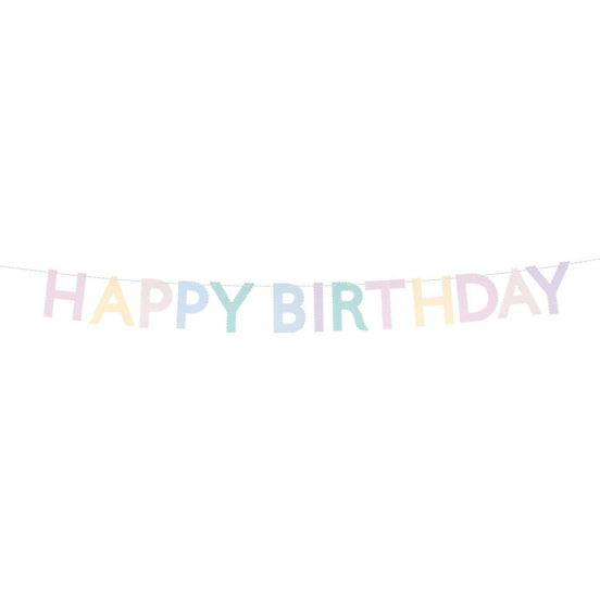 meri meri slinger happy birthday - pastel