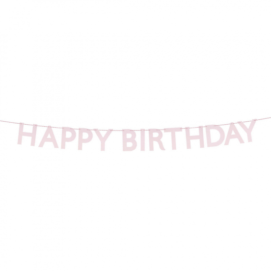 meri meri slinger happy birthday - roze