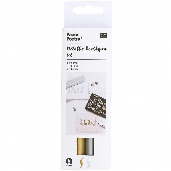 metallic pennen - goud-zilver