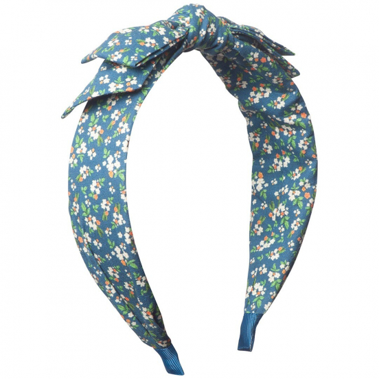 mimi & lula haarband floral edie bow alice - teal 