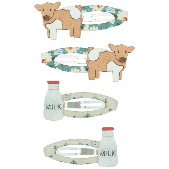 mimi & lula haarclipjes jersey cow - 4st