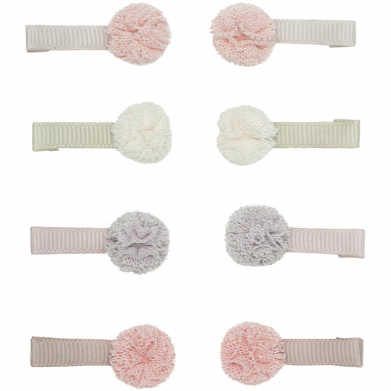 mimi & lula haarclipjes mini tulle pom pom - 8st 