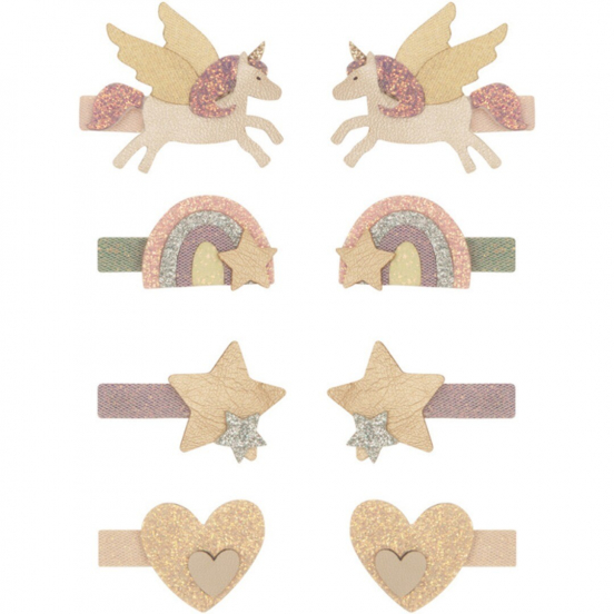 mimi & lula haarclipjes mini unicorn - bright multi - 8st 