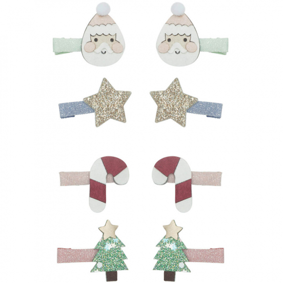 mimi & lula haarclipjes santa mini - 8st