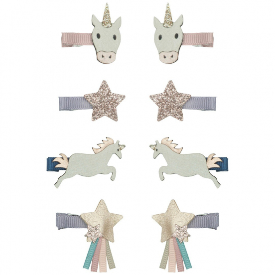 mimi & lula haarclipjes unicorn gold - 8st 