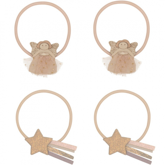 mimi & lula haarelastiekjes fairy - pink multi - 4st 