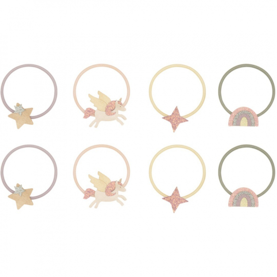 mimi & lula haarelastiekjes unicorn - bright multi - 8st
