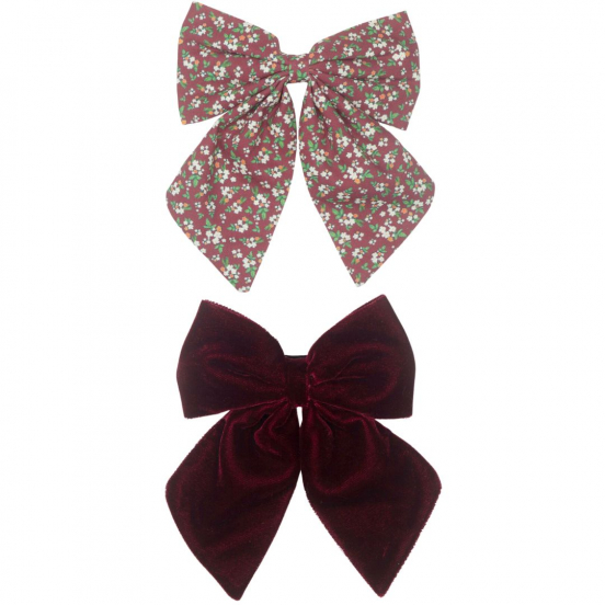 mimi & lula haarspeldjes agnes strik - burgundy - 2st