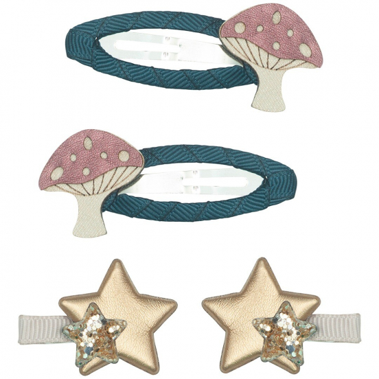 mimi & lula haarspeldjes magical toadstool and stars - 4st 