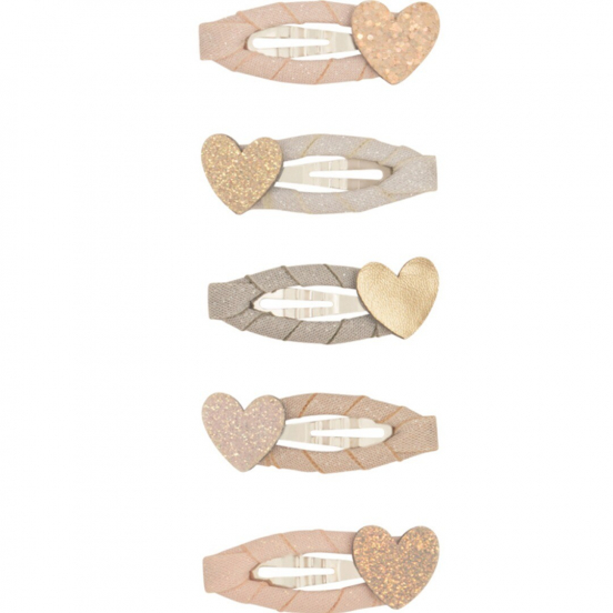 mimi & lula haarspeldjes mini teeny heart - pink multi - 5st 