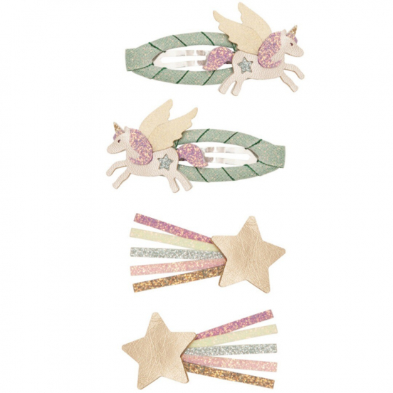 mimi & lula haarspeldjes unicorn - bright multi - 4st 