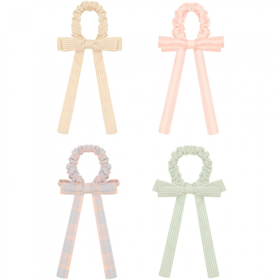 mimi & lula scrunchies met strik summer stripes - 4st