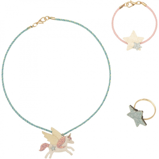 mimi & lula sieradenset flying unicorn - 3-delig