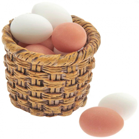 miniatuur eiermandje met eieren - 8st