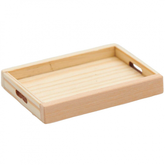 miniatuur houten dienblad - 6,5 cm