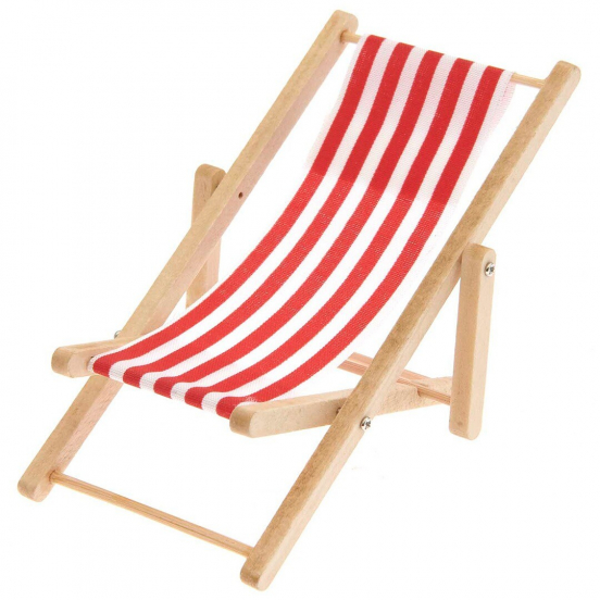 miniatuur strandstoel - rood - 11 cm