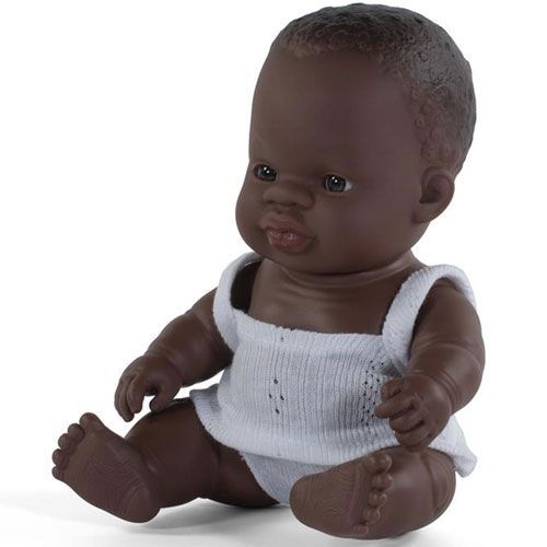 miniland babypop afrikaans met ondergoed meisje - 21 cm