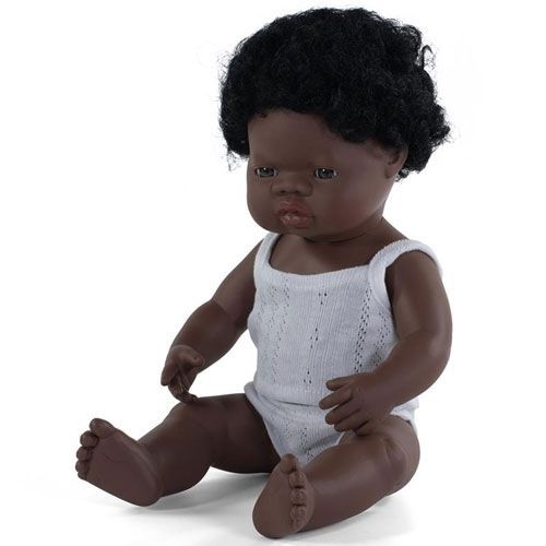 miniland babypop afrikaanse jongen - 38 cm