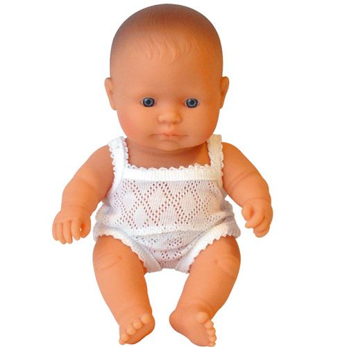 miniland babypop europees met ondergoed jongen - 21 cm