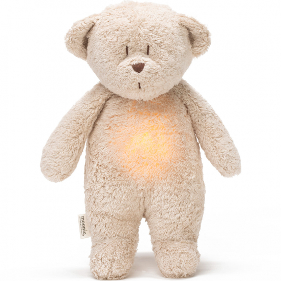moonie 2.0 next gen knuffelbeer met nachtlamp en geluid – sand natur – 28 cm