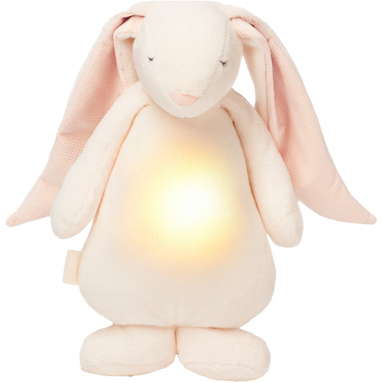 moonie 2.0 next gen knuffelkonijn met nachtlamp en geluid - powder - 28 cm