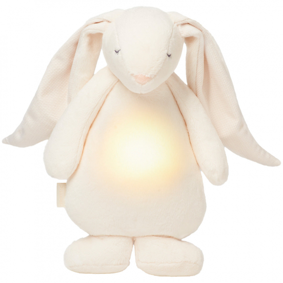 moonie 2.0 next gen knuffelkonijn met nachtlamp en geluid - cream - 28 cm