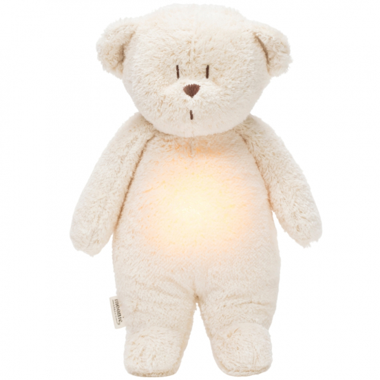 moonie knuffelbeer met nachtlamp en geluid - polar natur - 28 cm 