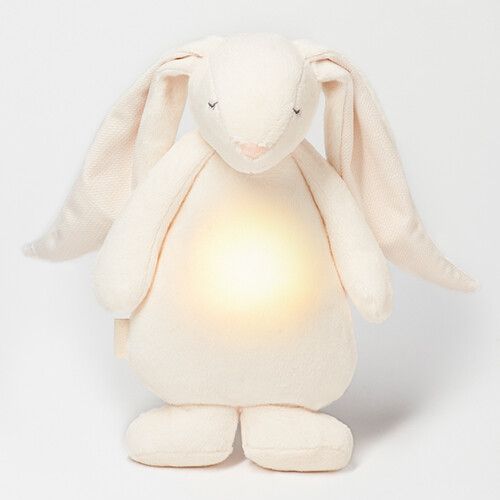 moonie knuffelkonijn met nachtlamp en geluid - cream - 28 cm
