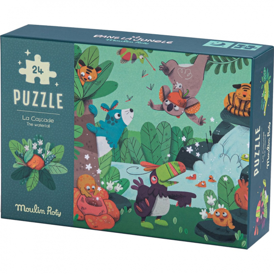 moulin roty puzzel waterval glow in the dark - dans la jungle - 24st