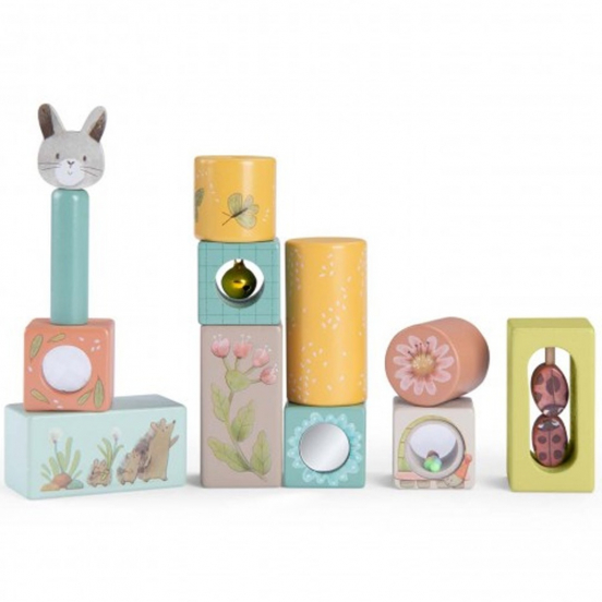 moulin roty stapelblokken trois petits lapins - 11st